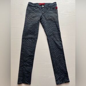 Tripp NYC 3 Zebra Skinny Jean Womens 26 Low Rise Full Length